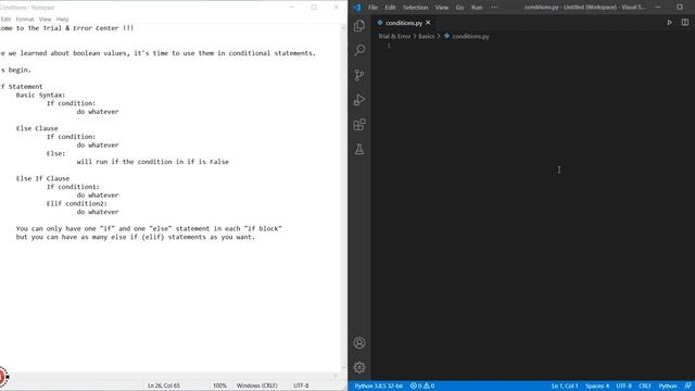 Python - Basics - Conditions смотреть онлайн