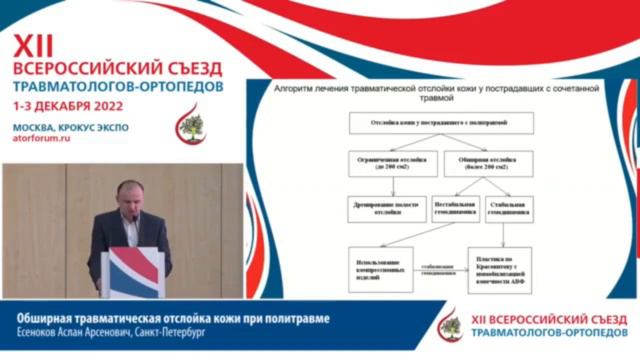 Обширная травматическая отслойка кожи при политравмеЕсеноков Аслан Арсенович, Мануковский В.А., смотреть онлайн