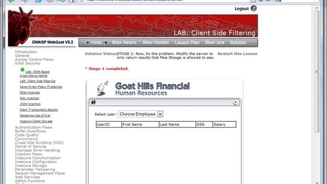 AJAX Security LAB Client Side Filtering смотреть онлайн