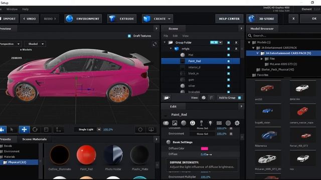 Change Element 3D Car Model Color | 3d Car Model After Effects