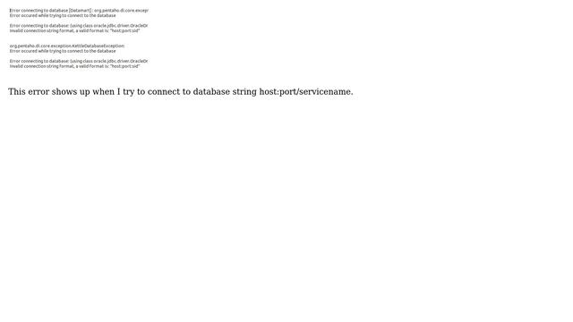 How to set up a connection in Pentaho Kettle for Oracle using a SERVICE NAME instead of SID? смотреть онлайн