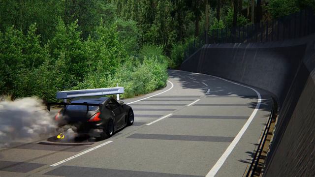 Drifting a narrow mountain road on a 800hp 370Z in Assetto Corsa смотреть онлайн