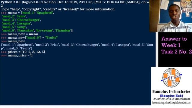 Python Task - Answer to Week1 Task2 No2 смотреть онлайн