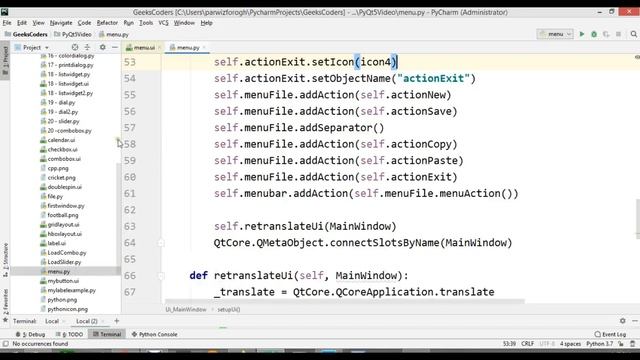 PyQt5 Tutorial - Creating Menu with QMenu in Qt Designer смотреть онлайн