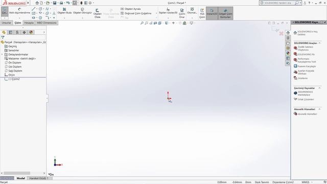 Solidworks | Arayüz Ve 2D Çizim/Sketch Açma