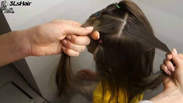 Прическа для девочки из хвостиков на тонкие волосы прочная | Long lasting hairstyle смотреть онлайн