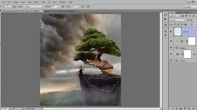 Photoshop Tutorial | Photo Manipulation ( Girl under tree ) смотреть онлайн