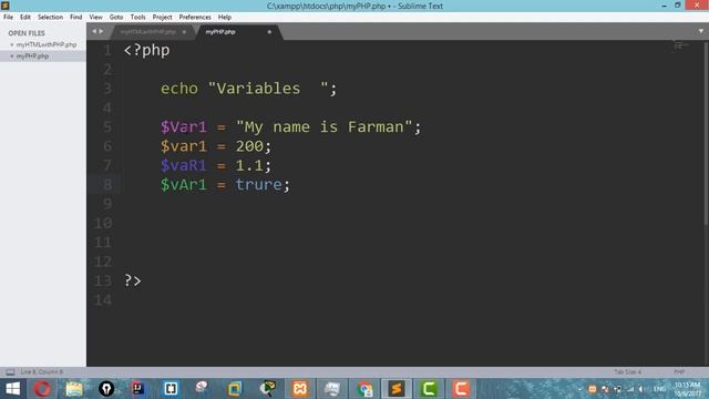 PHP Tutorial For Beginners 10 - Variables in PHP : Creating and naming conventions смотреть онлайн
