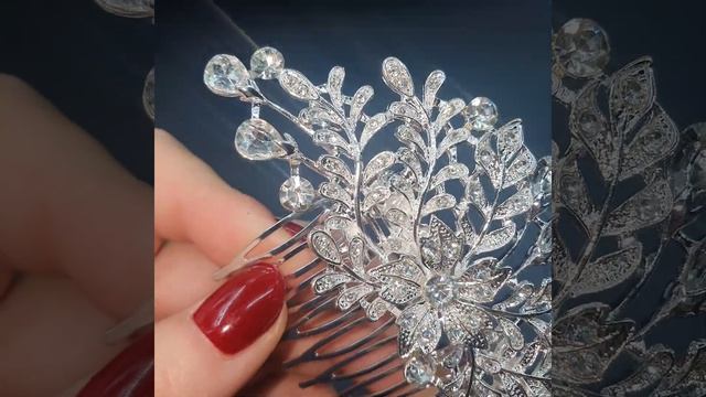 1859125 Свадебный гребень, украшение для свадебной прически, серебристые аксессуары для волос смотреть онлайн