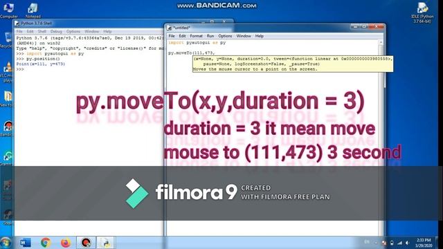 [PYTHON] สอน เคลื่อนเมาส์และคลิกระบบ auto ด้วย pyautogui смотреть онлайн