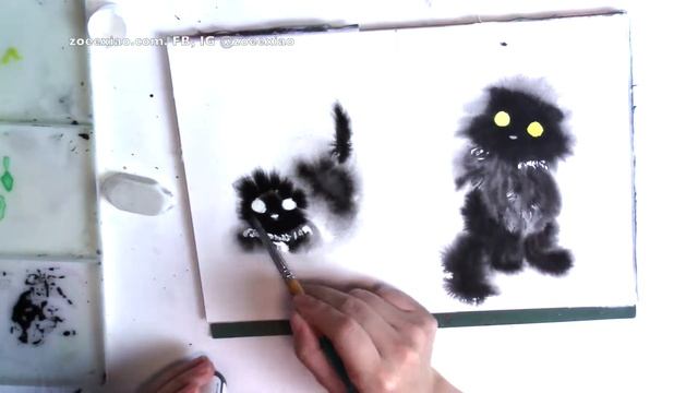 Simple Chinese Ink Cat Painting - using Wet in Wet смотреть онлайн