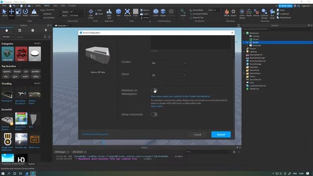 Как сделать модель и опубликовать в Roblox Studio смотреть онлайн