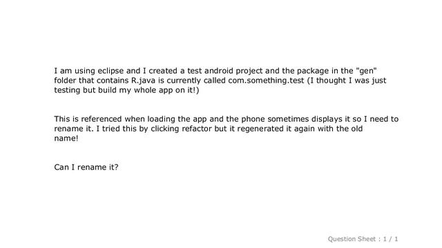 Android : Renaming the package that R.java is generated in смотреть онлайн