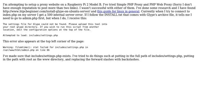 Glype running on Apache2 and PHP 5.6.24 witch cURL enabled can't find the settings file for... смотреть онлайн