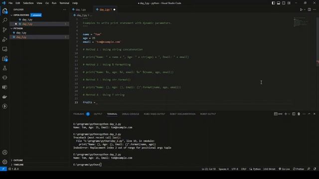 Python string formatting | How to perform string formatting in python | python strings | tutorial 2 смотреть онлайн