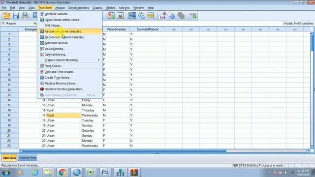 Importing excel file into SPSS and Changing String Variable in Numeric Variable смотреть онлайн