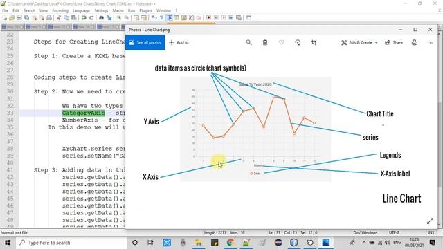 Creating LineChart in JavaFX with FXML | JavaFX Tutorial смотреть онлайн