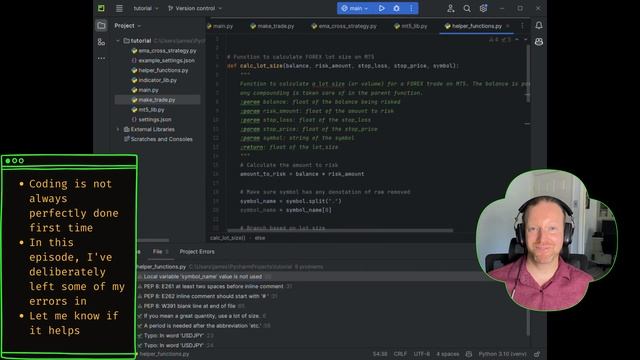 Build Your Own MetaTrader 5 Python Trading Bot: Order Creator pt 3 смотреть онлайн