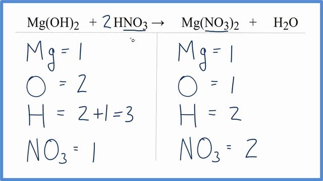 How to Balance Mg(OH)2 + HNO3 = Mg(NO3)2 + H2O (Magnesium hydroxide + Nitric acid) смотреть онлайн