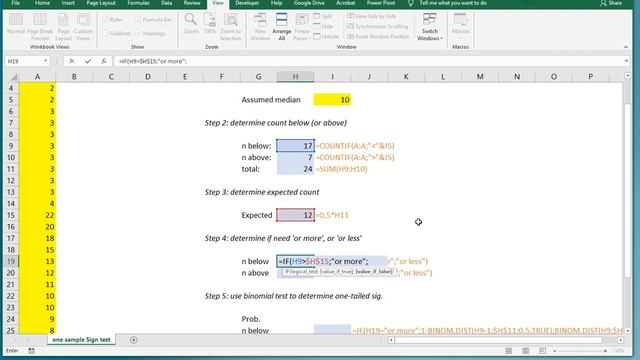 Excel - One-Sample Sign Test смотреть онлайн
