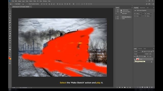 Fast Acrylic Sketch CS4+ Photoshop Action Tutorial смотреть онлайн