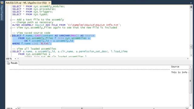 SQL 2014 Developer, Part 06 Advanced SQL CLR Player LearnNowOnline 6 смотреть онлайн