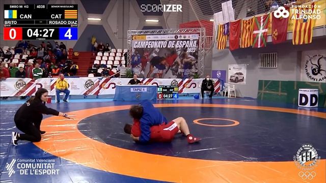 1/4 SAMBO 98Kg: BRITO LOENZO, FRANCISCO JAVIER (CAN) ROSADO DIAZ, JORDI (CAT) смотреть онлайн