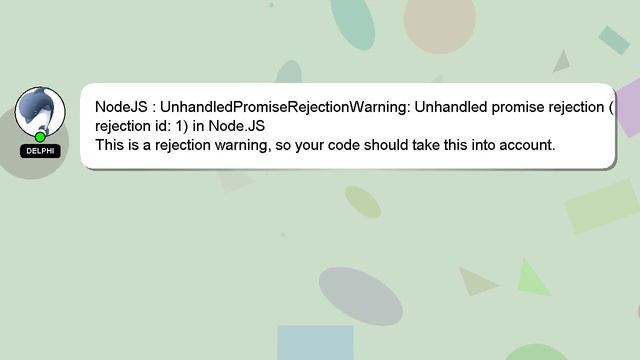 NodeJS : UnhandledPromiseRejectionWarning: Unhandled promise rejection (rejection id: 1) in Node.JS смотреть онлайн