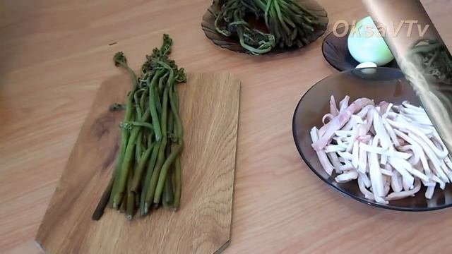 Гречневая каша по - камчатски с папоротником и кальмарами. Buckwheat porridge with fern and squid. смотреть онлайн