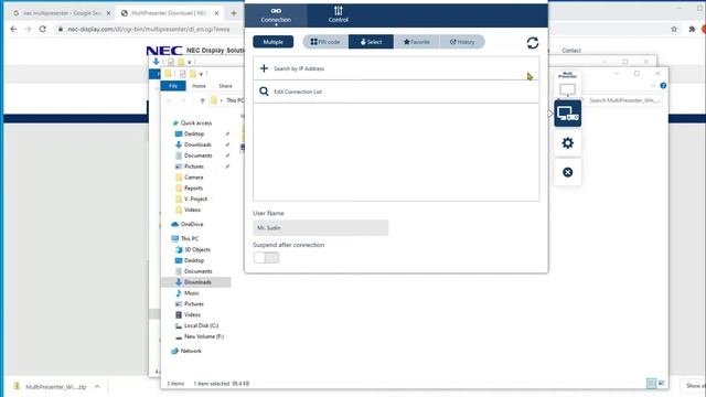 Wireless connection of NEC Projector (P501XG & P420XG) to Computer & Laptop смотреть онлайн