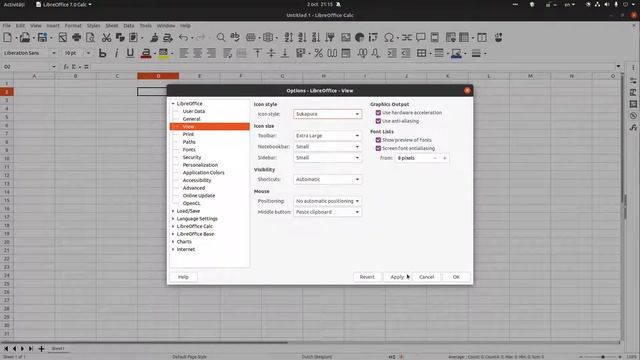 Changing Toolbar icon style and size in LibreOffice Calc смотреть онлайн
