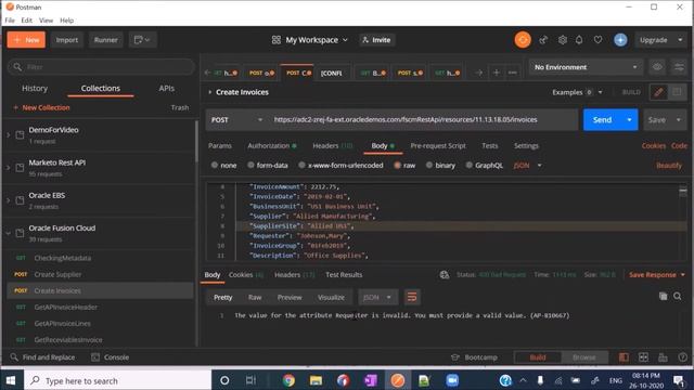 Create/Post Rest API in Oracle ERP Cloud | Create Invoice For Oracle Financials Cloud смотреть онлайн