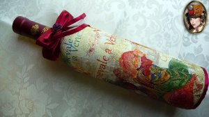 Декупаж бутылки. Декор бутылки на Новый Год.mp4