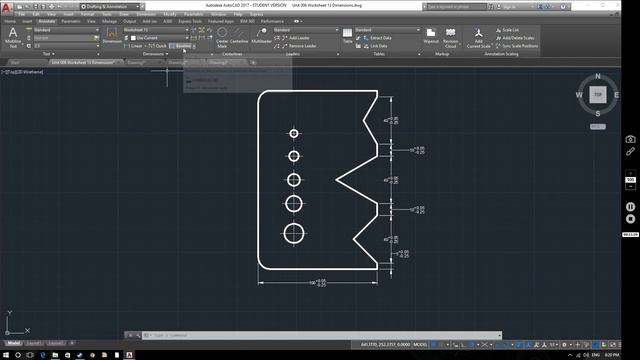 AutoCAD 2017 Tutorial: Dimensions смотреть онлайн