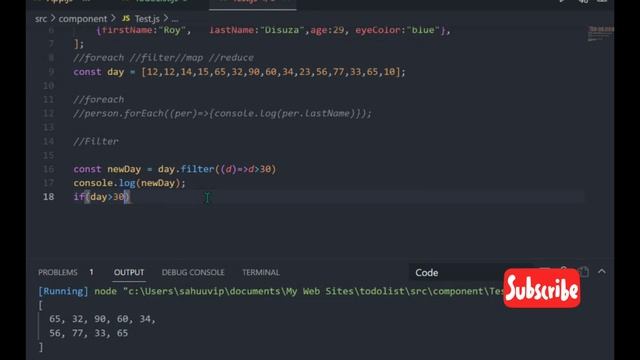 JavaScript Array Filter Tutorial in Hindi | javascript interview questions| javascript array method смотреть онлайн