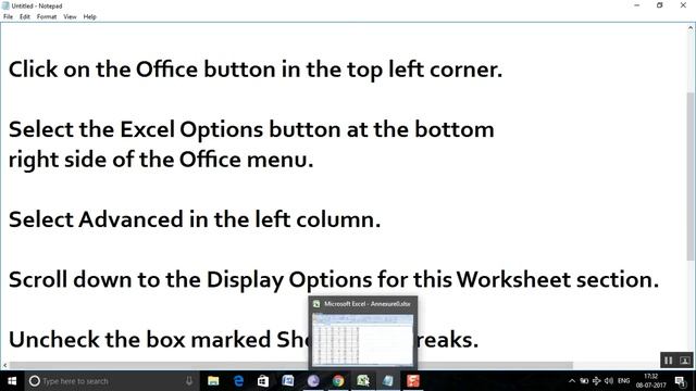 How to remove the print preview lines in Excel 2016/2013/2010/2007? смотреть онлайн