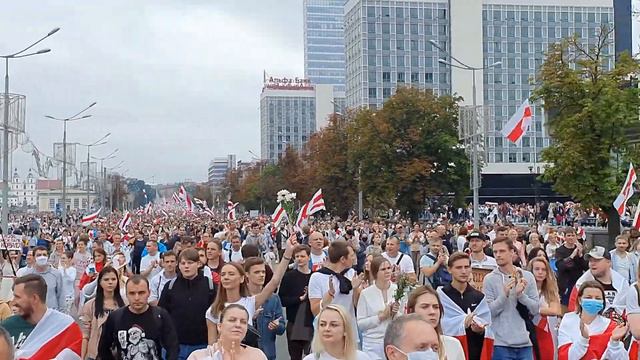 Минск 23 августа. Марш новой Беларуси. смотреть онлайн
