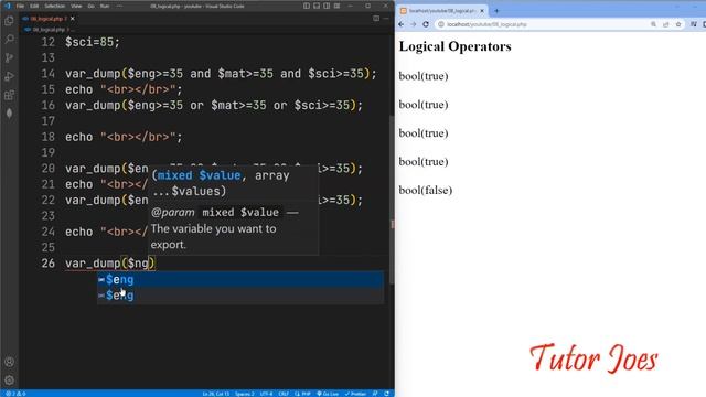 Comparison Operator | Logical Operator | Error Control Operators | Execution |Part-4|Tutor Joe's смотреть онлайн
