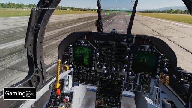 DCS World FA- 18 Basic training: cold start, take off, waypoint and TACAN navigation, and landing смотреть онлайн