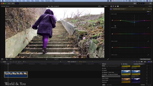 Final Cut Pro X . Hue/Saturation Curves. Цветокоррекция с помощью кривых. Part_1.