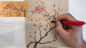 Как нарисовать цветущую сакуру. How to draw a sakura branch (cherry blossom) EASY METHOD