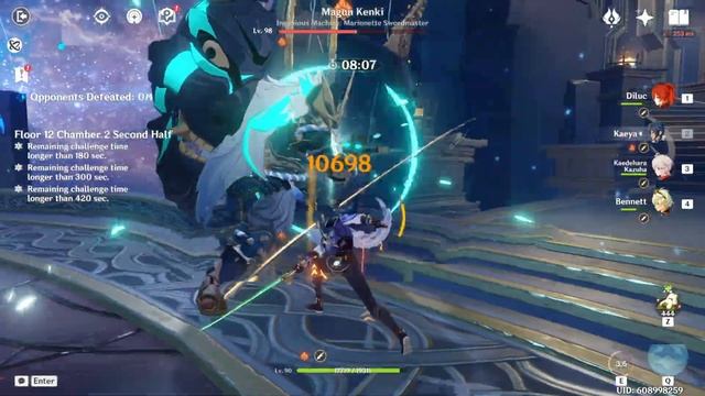 Razor Hyperbloom 4pc TF & C6 Diluc Melt feat. Kaeya vs 3.1 Spiral Abyss Floor 12 (9 stars) смотреть онлайн
