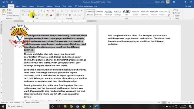 MS OFFICE 2019 (MS WORD HOME MENU PART 1) смотреть онлайн
