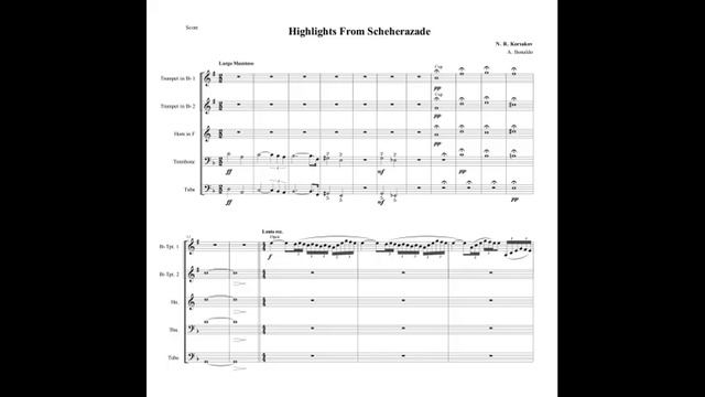 Highlights From Scheherazade (Korsakov) for brass quintet with sheet music (link in description) смотреть онлайн