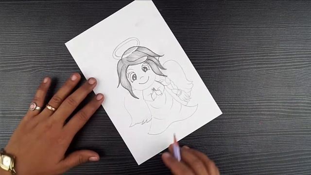 How To Draw A Christmas Angel || Cute Angel Drawing || Christmas Drawing Ideas || Pencil Drawing