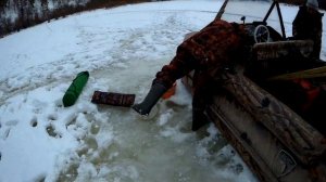 Аэролодка Берег 35 Зимой. Рыбалка выходного дня. Тест новой рамы.