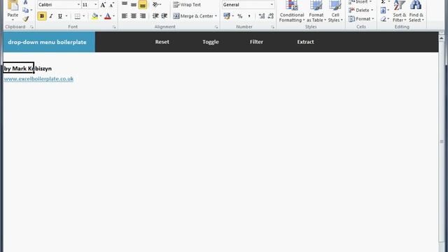 drop-down menu boilerplate - rollover menu for Excel 2010 смотреть онлайн