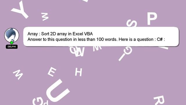 Array : Sort 2D array in Excel VBA смотреть онлайн