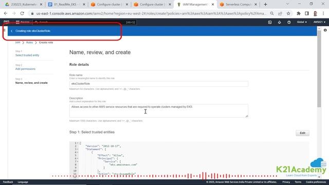 Setup AWS EKS Cluster: GUI Method | How to Create a Kubernetes Service on AWS | Part-2 | K21Academy смотреть онлайн