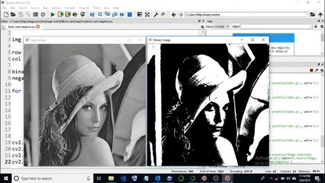 4. Converting grayscale image to binary and negative image in OpenCV and python смотреть онлайн